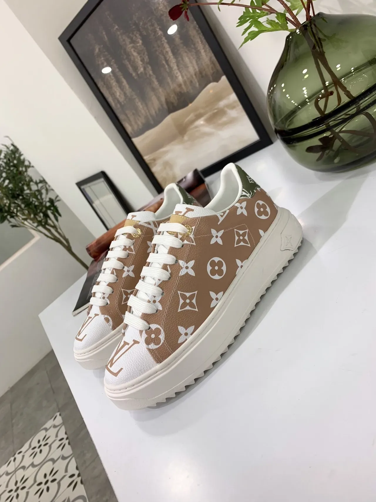 Louis Vuitton Run Away Monogram Brown and White Lifestyle Sneakers 3