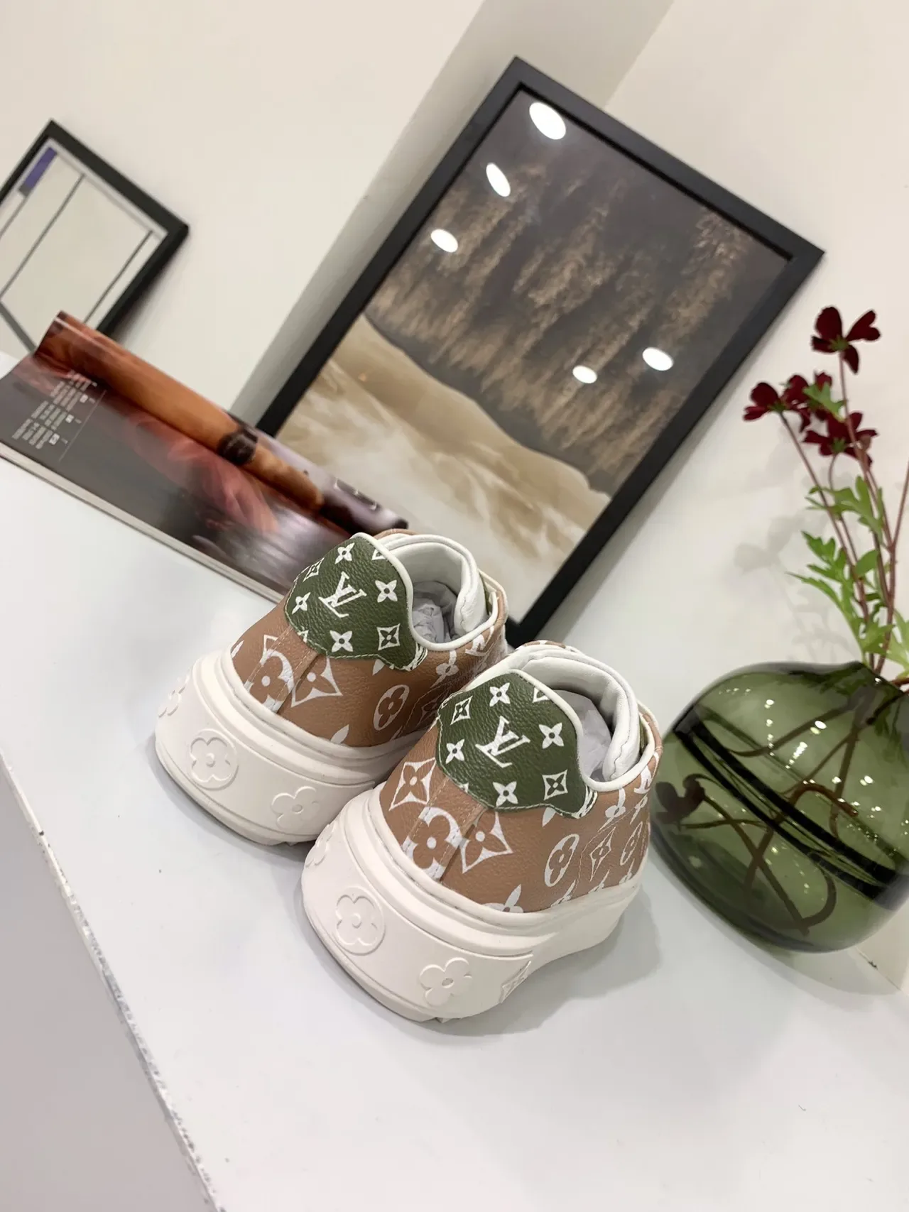 Louis Vuitton Run Away Monogram Brown and White Lifestyle Sneakers 4