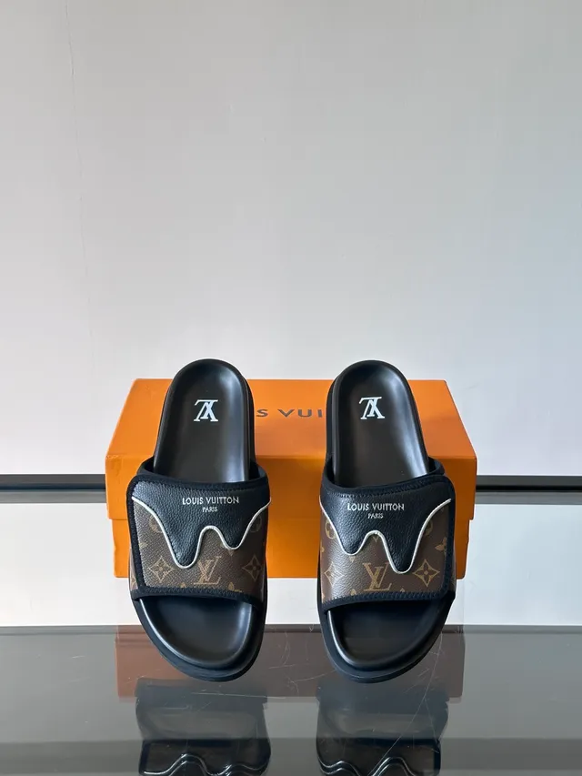 Louis Vuitton Run Away Monogram Canvas Black Slipper 4
