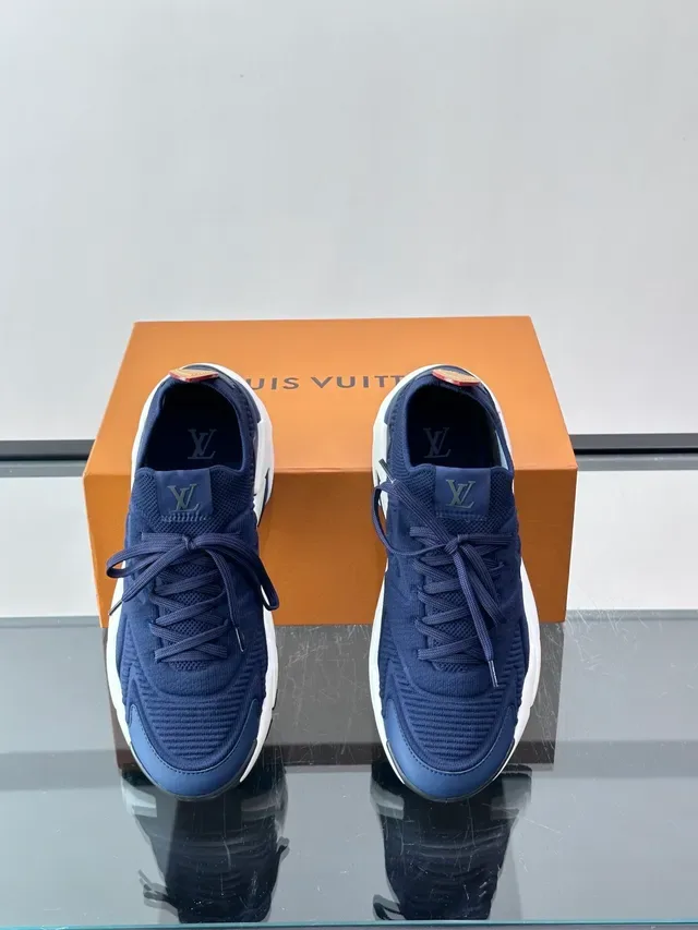 Louis Vuitton Run Away Navy Blue Knit Lifestyle Sneakers 4