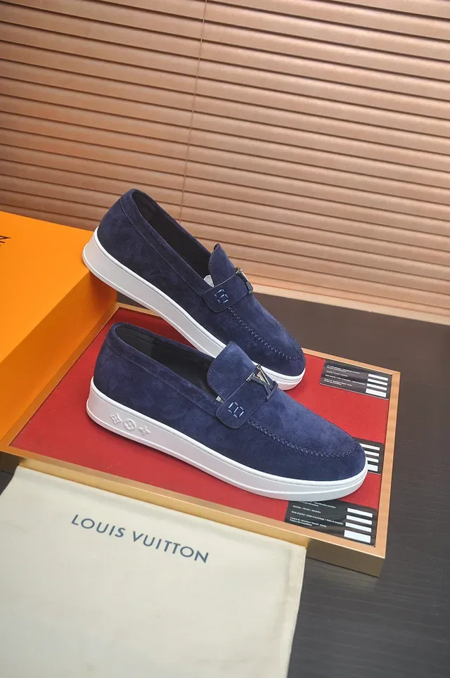 Louis Vuitton Run Away Navy Suede Loafers 4