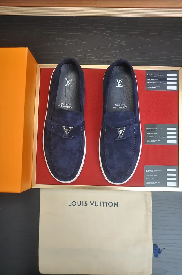 Louis Vuitton Run Away Navy Suede Loafers 5