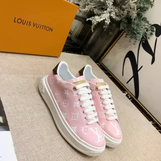Louis Vuitton Run Away rosa Monogram plataforma estilo de vida zapatillas deportivas