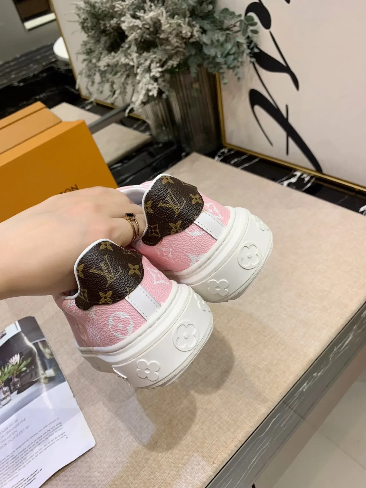 Louis Vuitton Run Away Pink Monogram Platform Lifestyle Sneakers 3