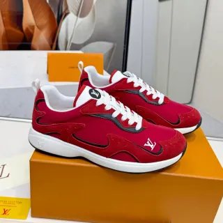 Louis Vuitton Run Away Red Suede Lifestyle Sneakers