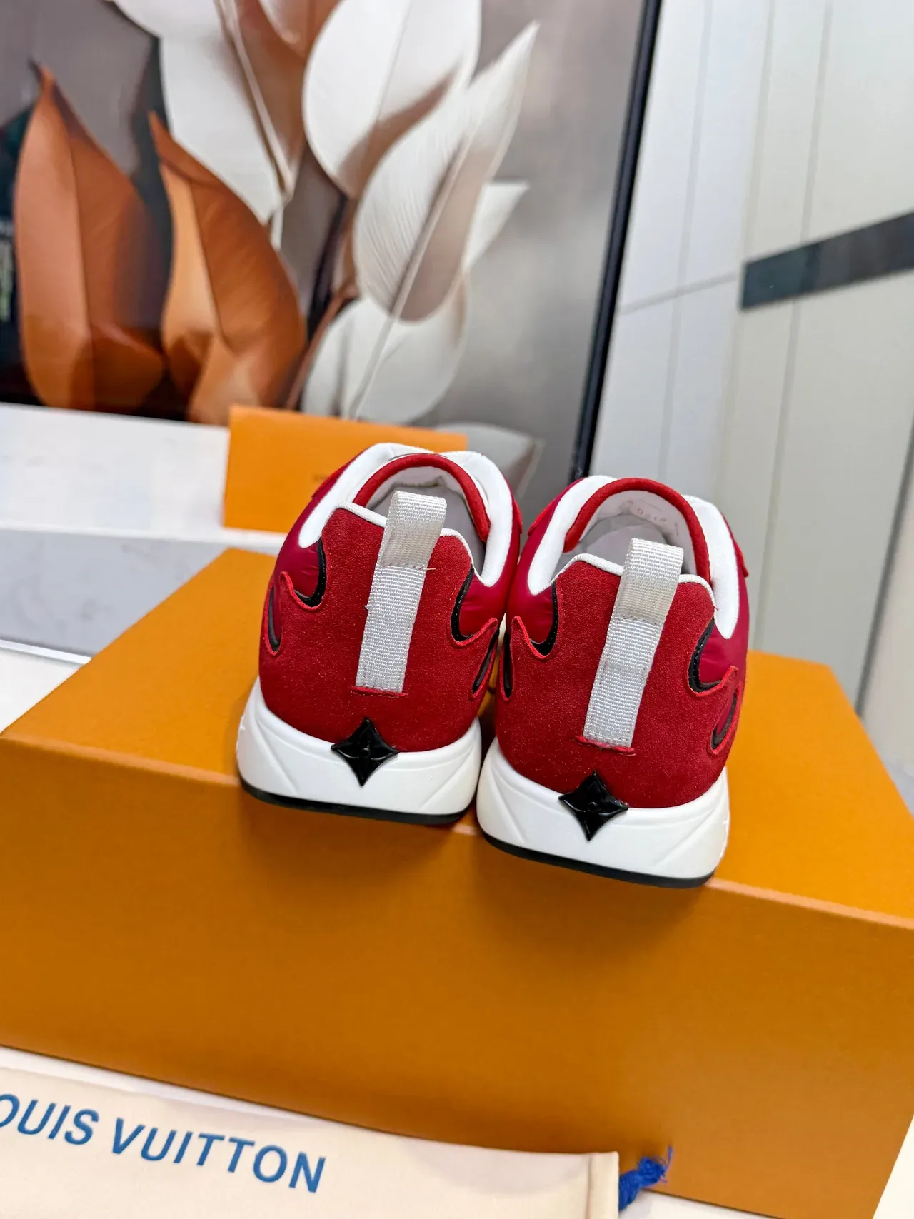 Louis Vuitton Run Away Red Suede Lifestyle Sneakers 3