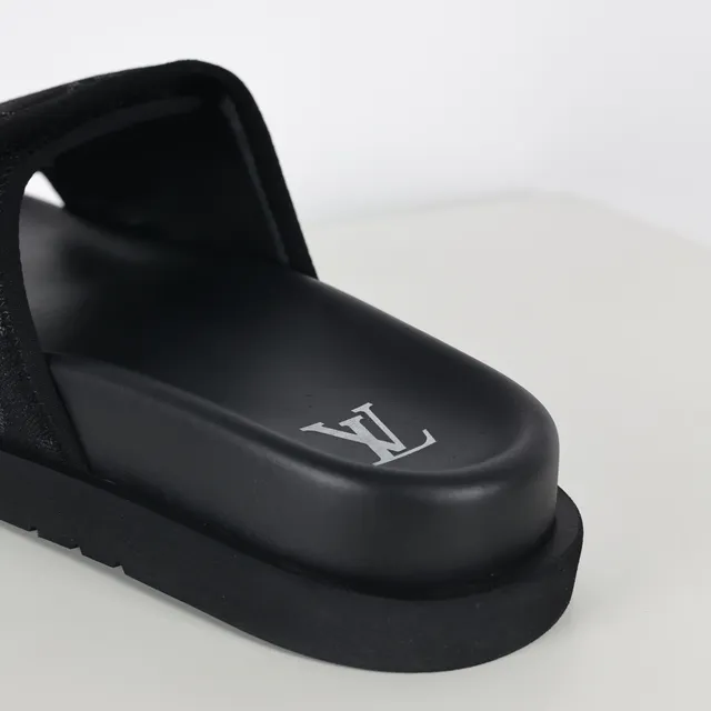 Louis Vuitton Run Away Slide Black Monogram Canvas Slippers 4