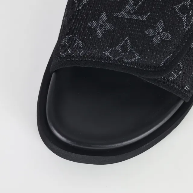 Louis Vuitton Run Away Slide Black Monogram Canvas Slippers 5