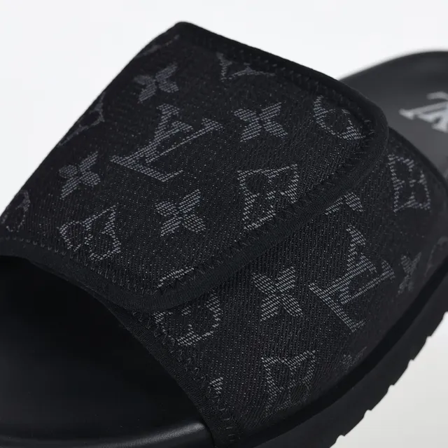 Louis Vuitton Run Away Slide Black Monogram Canvas Slippers 6