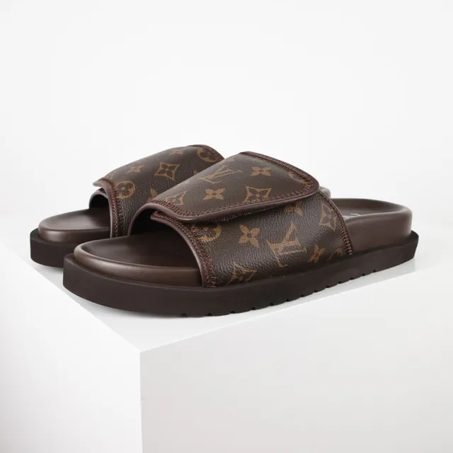Louis Vuitton Run Away Slides Brown Monogram Slippers 2
