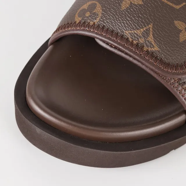 Louis Vuitton Run Away Slides Brown Monogram Slippers 5