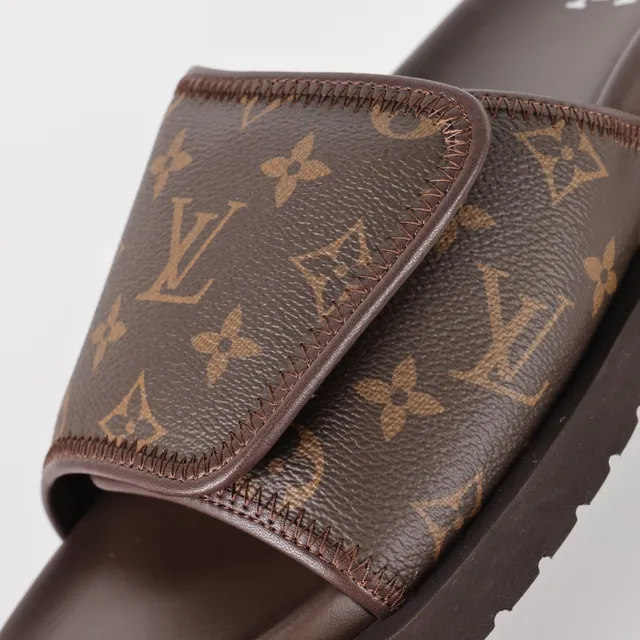 Louis Vuitton Run Away Slides Brown Monogram Slippers 6