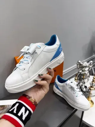 Louis Vuitton Run Away White and Blue Lifestyle Sneakers 6