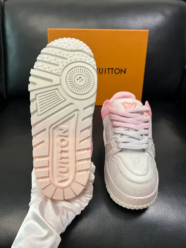 Louis Vuitton Run Away White and Pink Monogram Lifestyle Sneakers 2