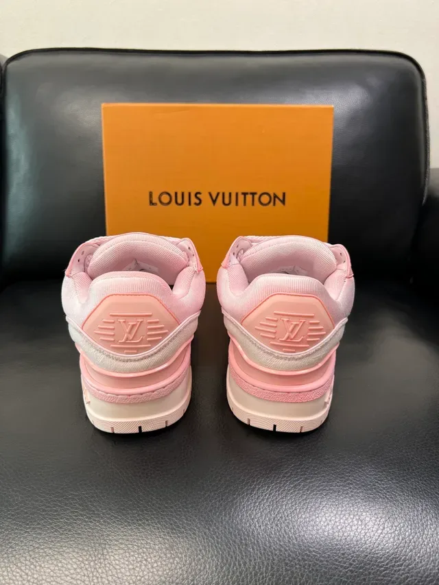 Louis Vuitton Run Away White and Pink Monogram Lifestyle Sneakers 3