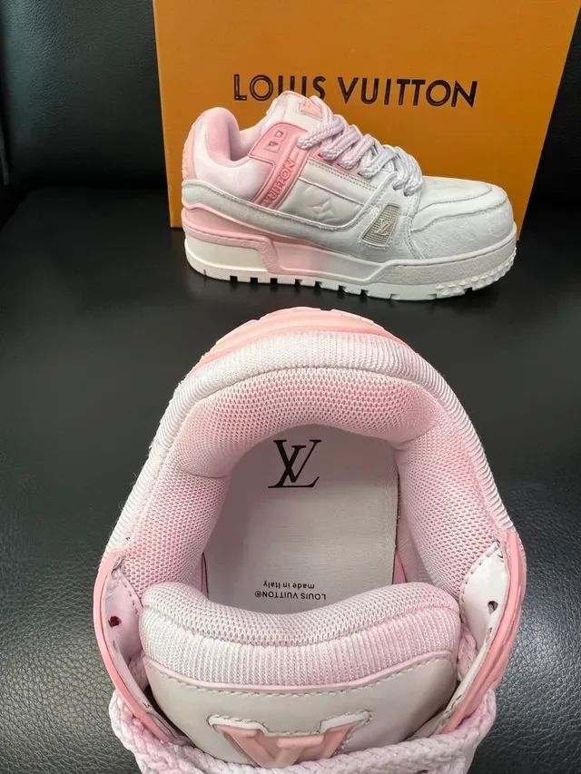 Louis Vuitton Run Away White and Pink Monogram Lifestyle Sneakers 4