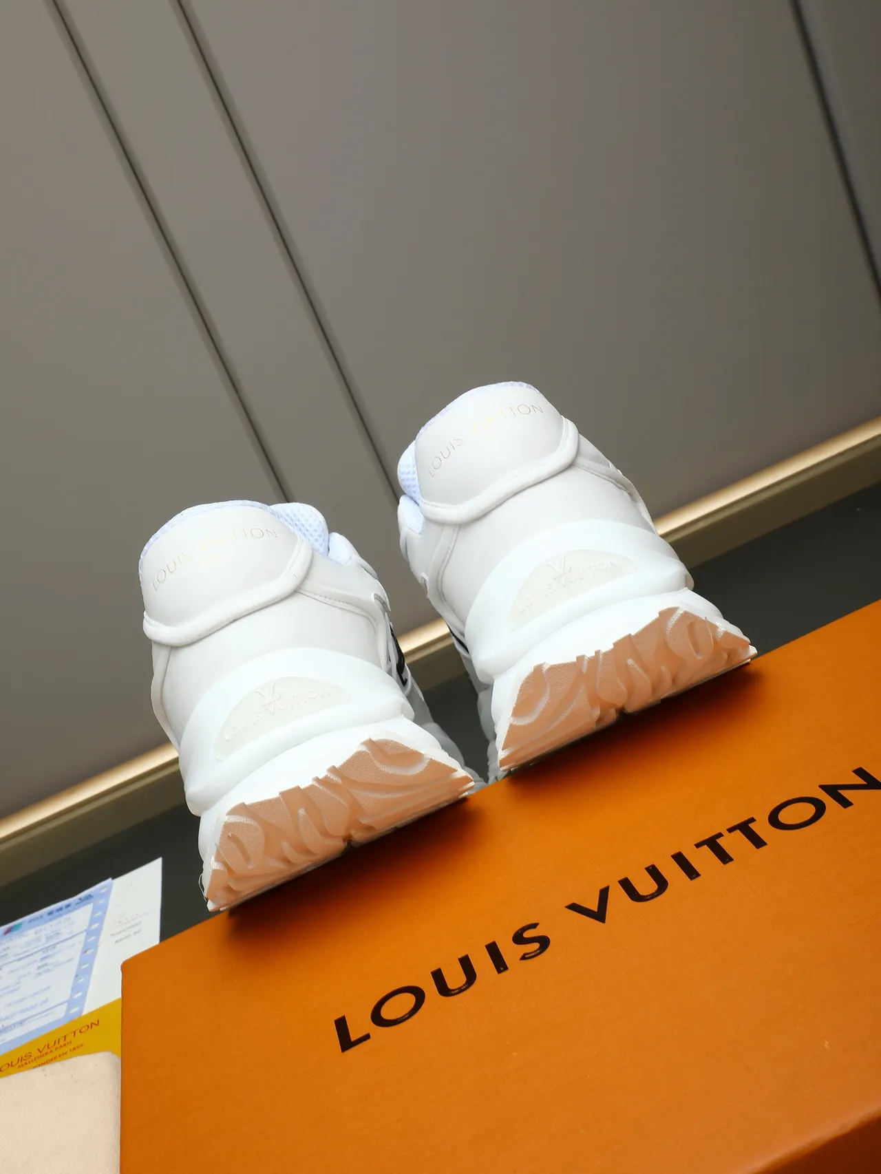 Louis Vuitton Run Away White Fuzzy Strap Chunky Sneakers 3