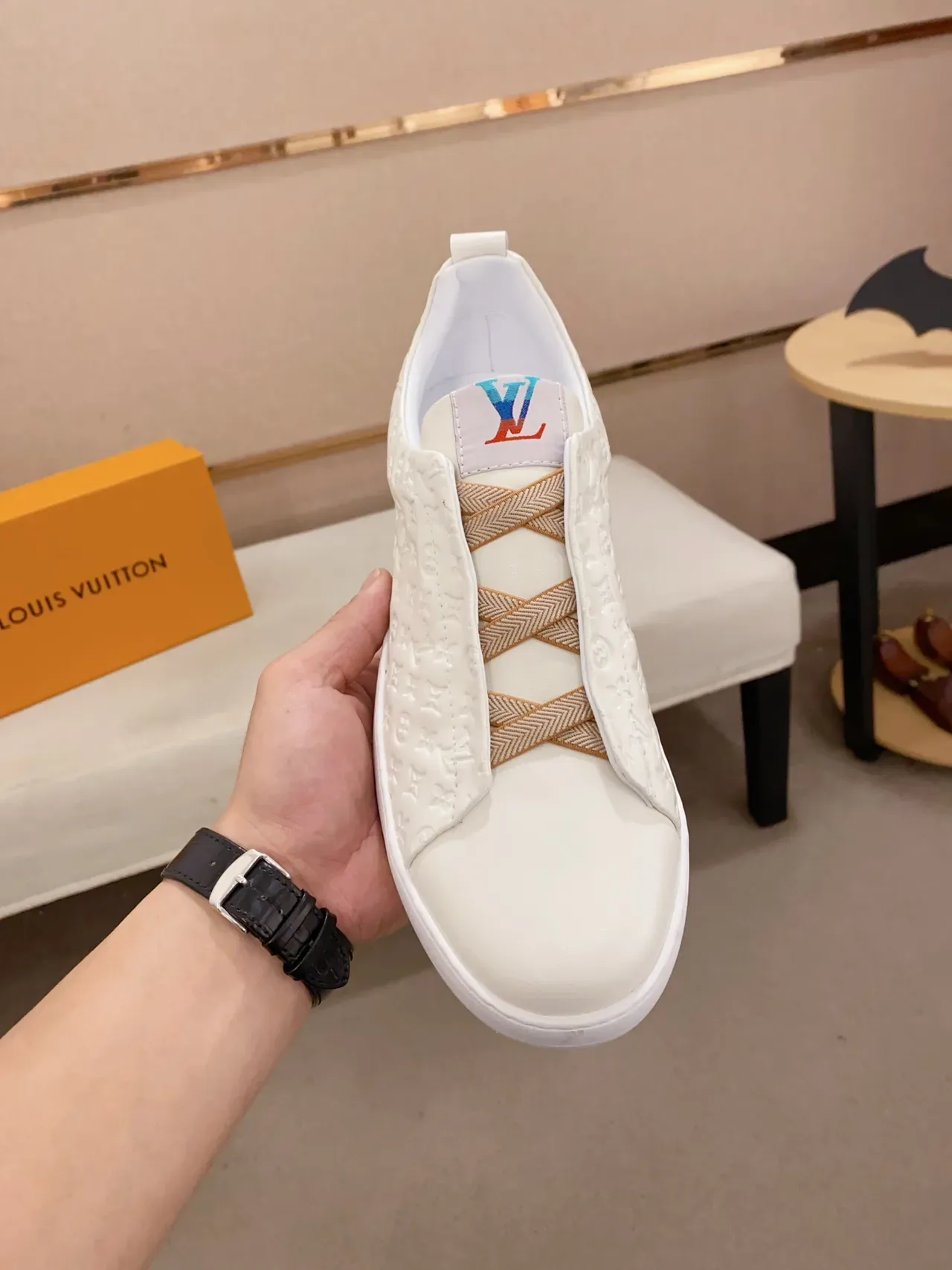 Louis Vuitton Run Away White Monogram Slip-On Lifestyle Sneakers 5