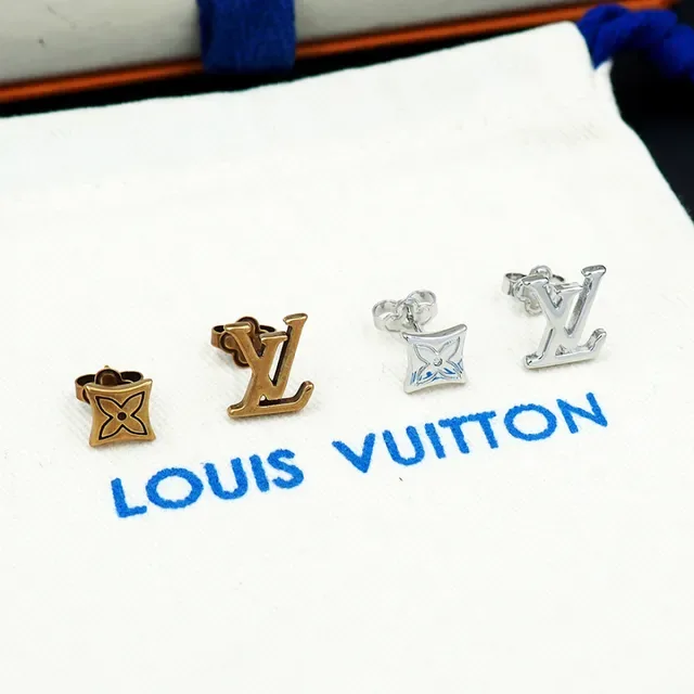 Louis Vuitton Sailor Asymmetrical Monogram and Flower Motif Stud Earrings 8