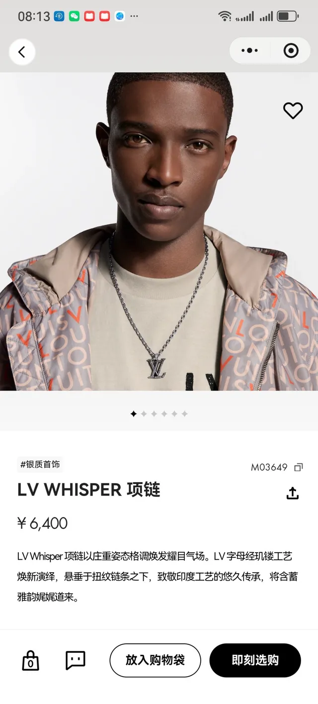 Louis Vuitton Sculpted LV Monogram Silver-Tone Necklaces 9