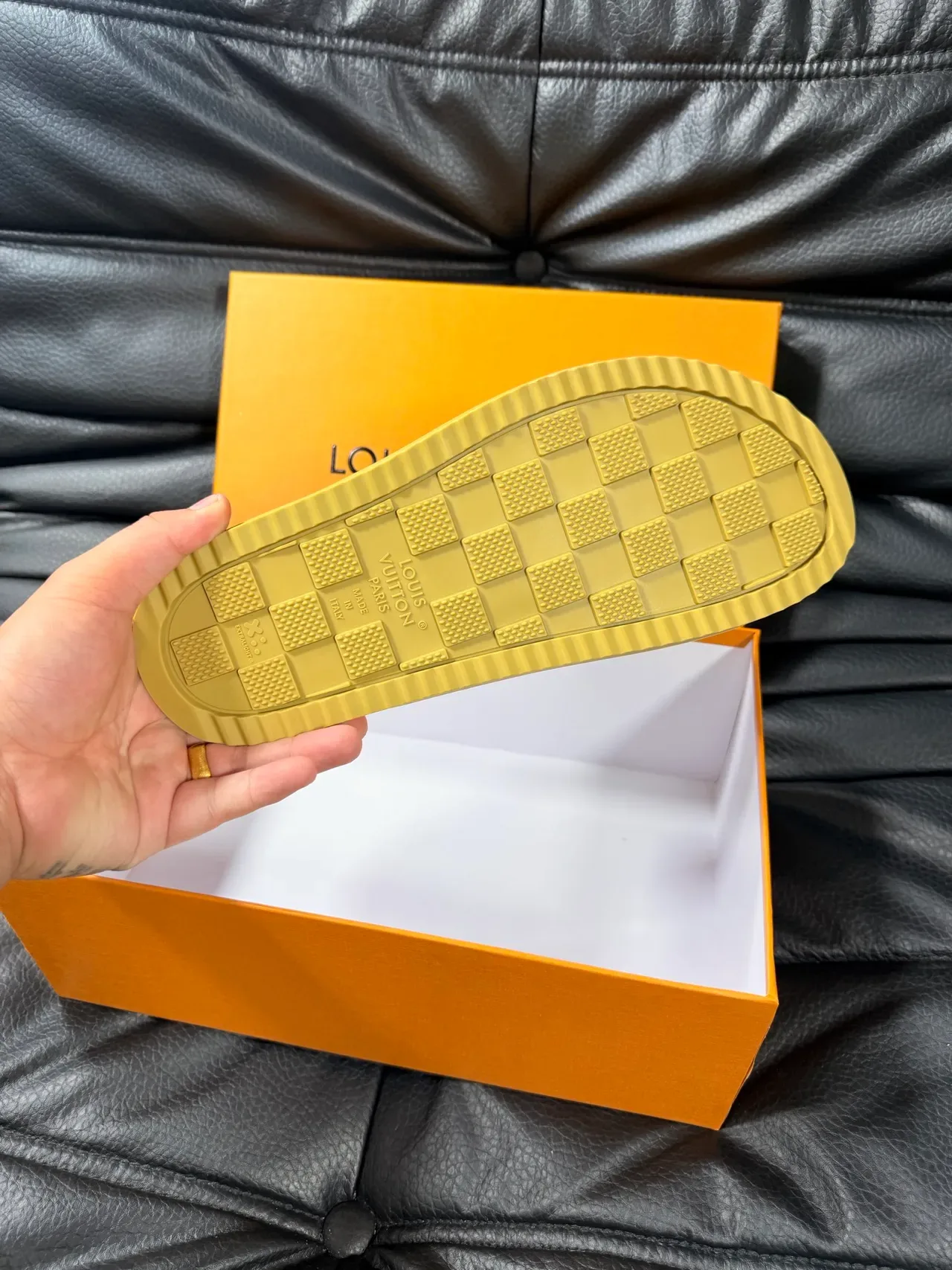 Louis Vuitton Slide Metallic Gold Slippers 2