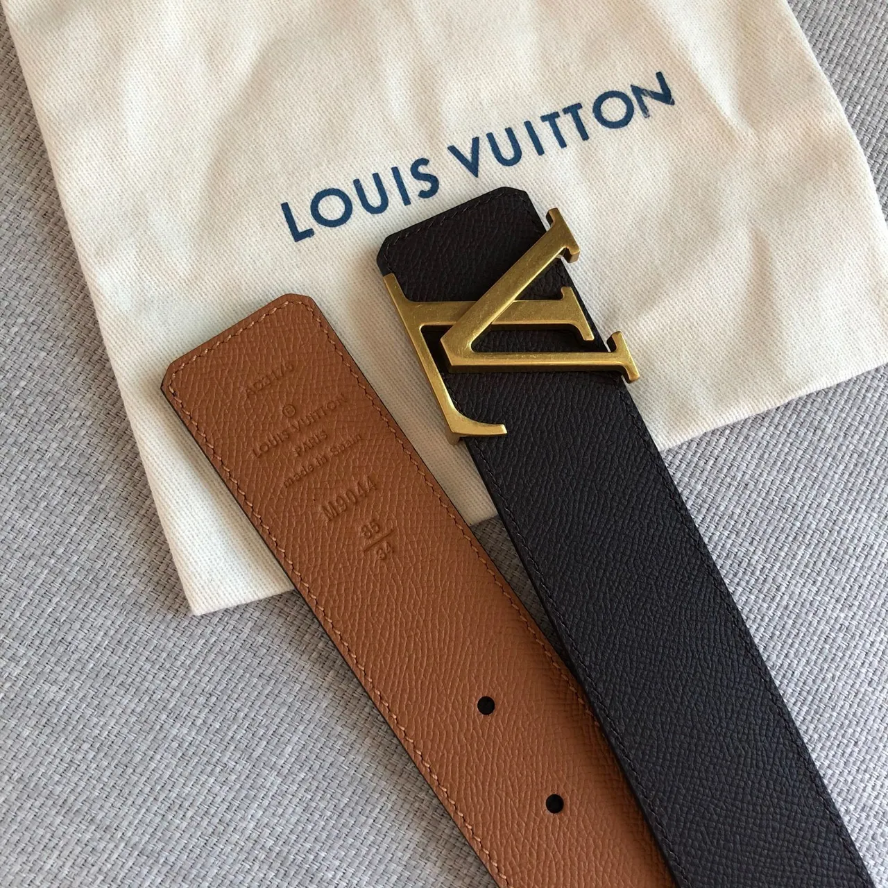 Louis Vuitton Smooth Buckle Leather Belt 4