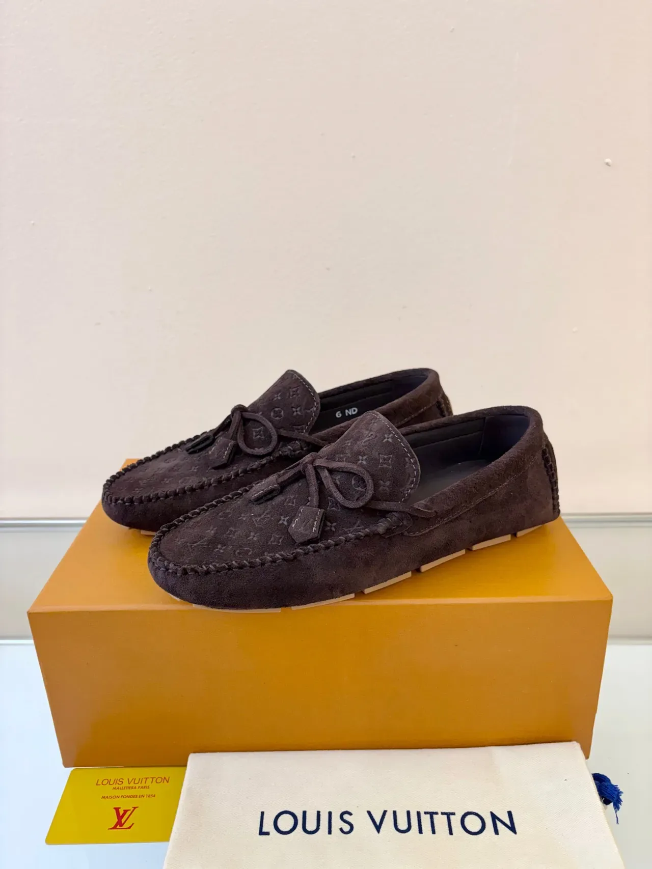 Louis Vuitton Tasselled Loafer Brown Beige Suede Loafer 2