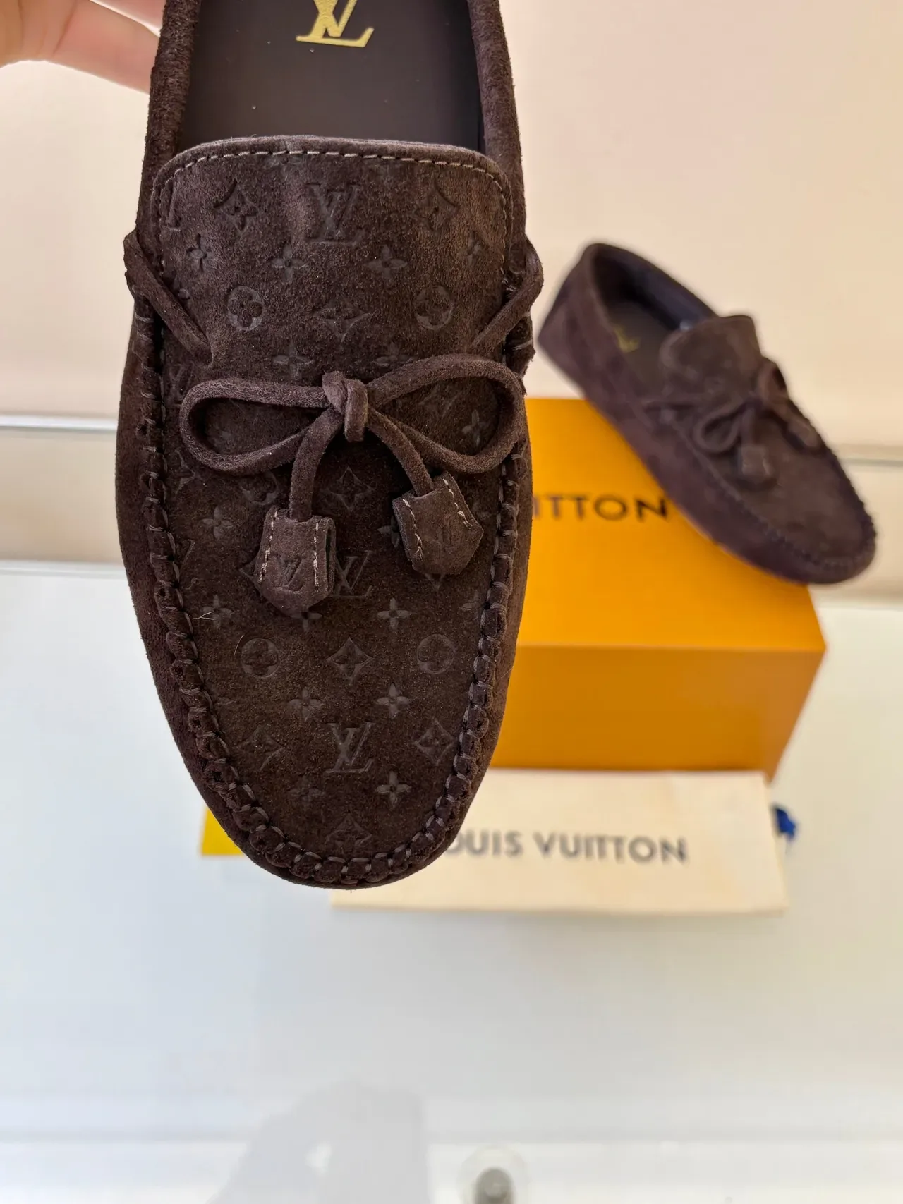 Louis Vuitton Tasselled Loafer Brown Beige Suede Loafer 3
