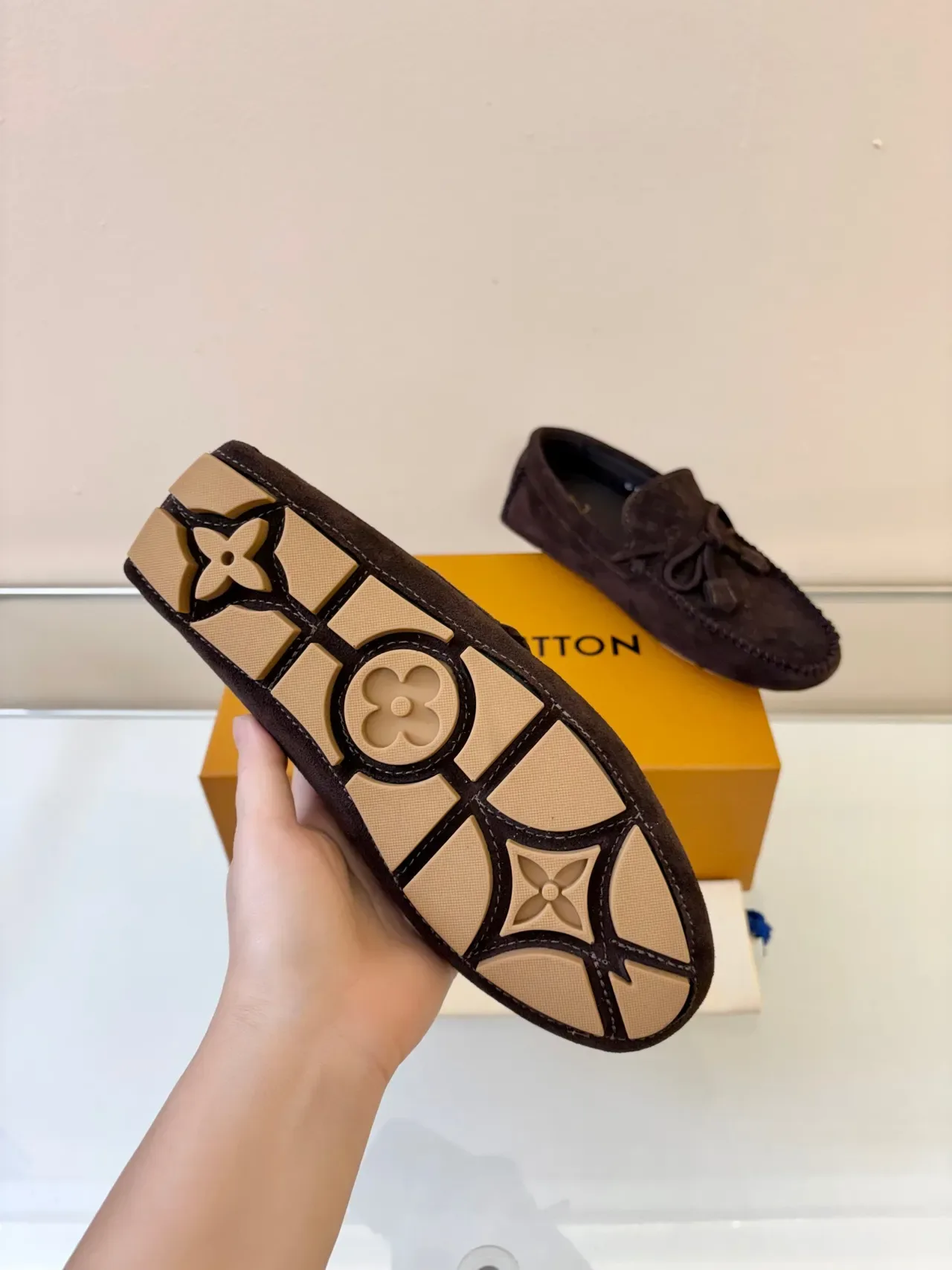 Louis Vuitton Tasselled Loafer Brown Beige Suede Loafer 5