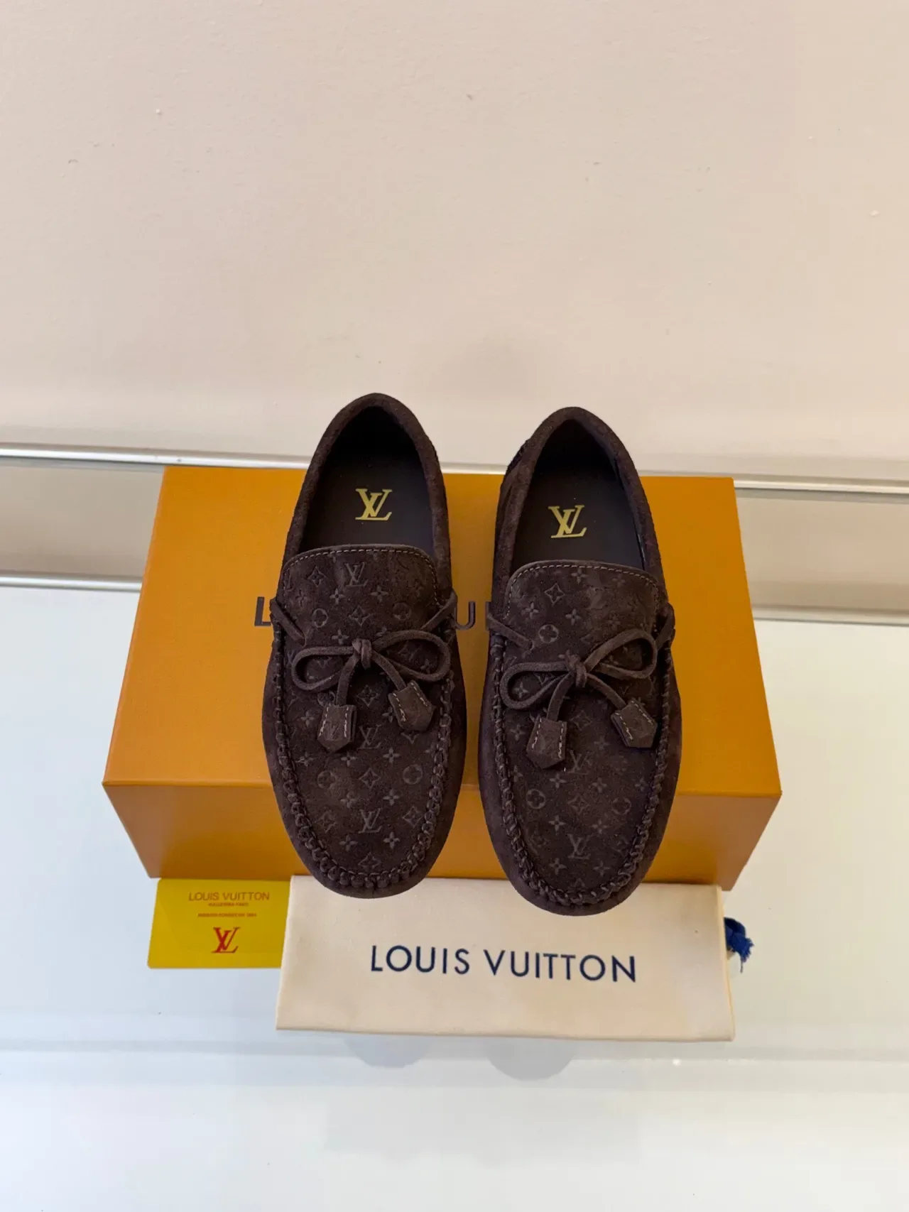 Louis Vuitton Tasselled Loafer Brown Beige Suede Loafer 6