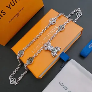 Louis Vuitton urso de pelúcia Monogram Corrente de prata Pulseira