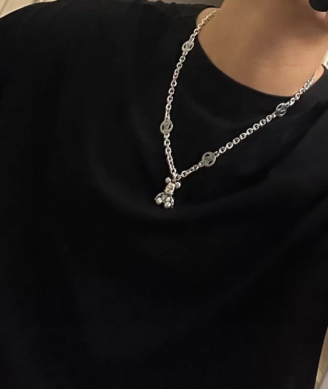Louis Vuitton Teddy Bear Monogram Silver Chain Bracelet 2