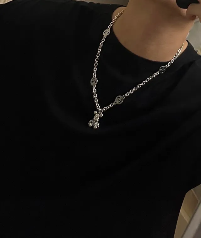 Louis Vuitton Teddy Bear Monogram Silver Chain Bracelet 4