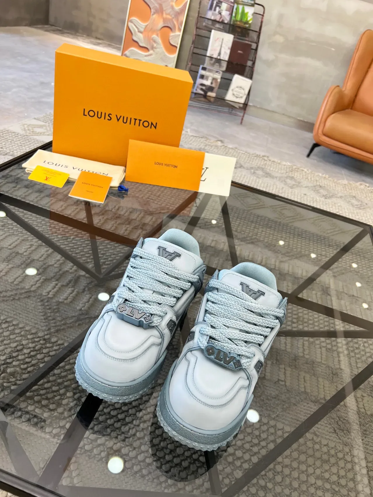 Louis Vuitton Trail Light Blue Chunky Sneakers 3
