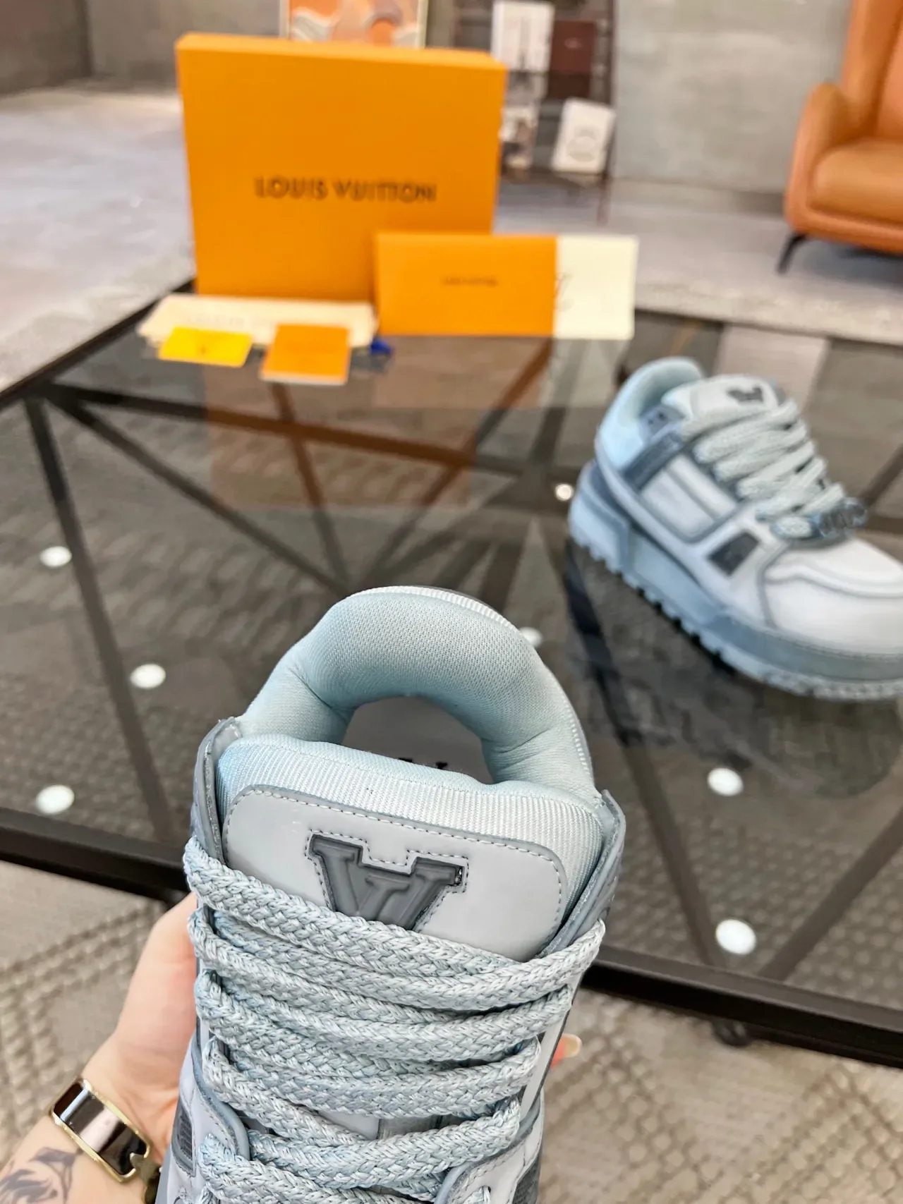Louis Vuitton Trail Light Blue Chunky Sneakers 6