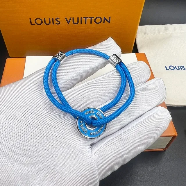 Louis Vuitton Trunks & Bags Blue Braided Cord Bracelet 8