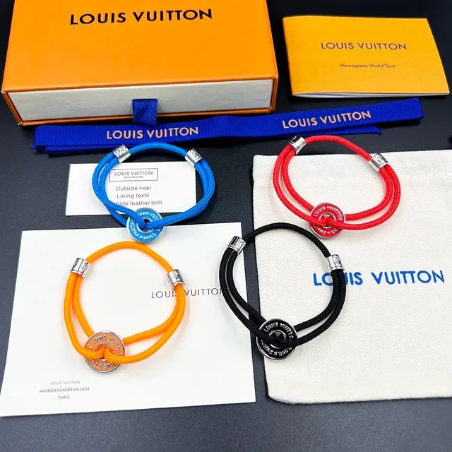 Louis Vuitton Trunks & Bags Blue Braided Cord Bracelet 9