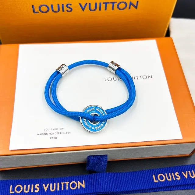 Louis Vuitton Trunks & Bags Blue Braided Cord Bracelet 11