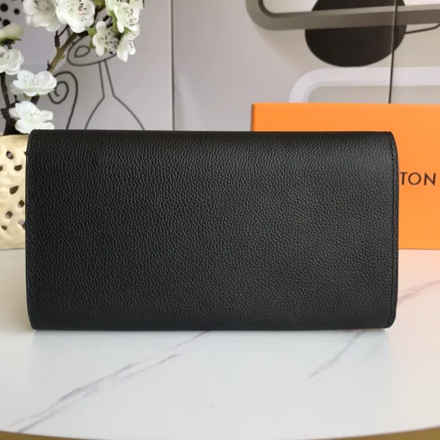 Louis Vuitton Twist Black Gold Couro granulado LV Clasp Long Wallet 2