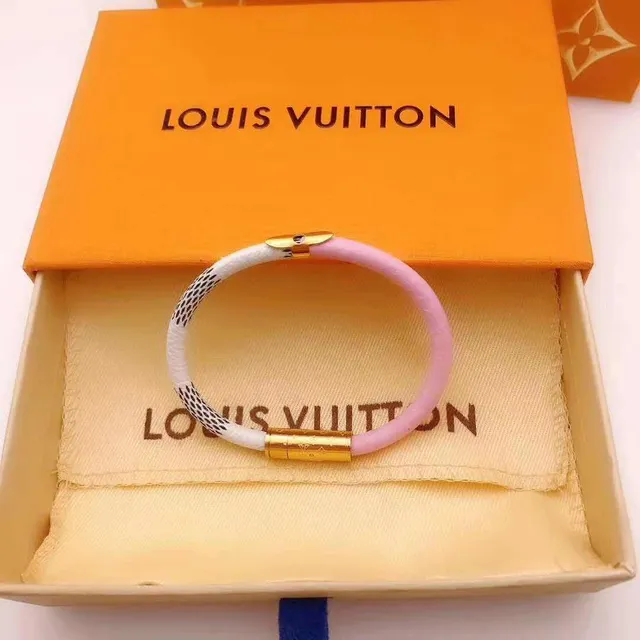 Louis Vuitton Two-Tone Monogram Canvas and Pink Bangle Bracelet 4