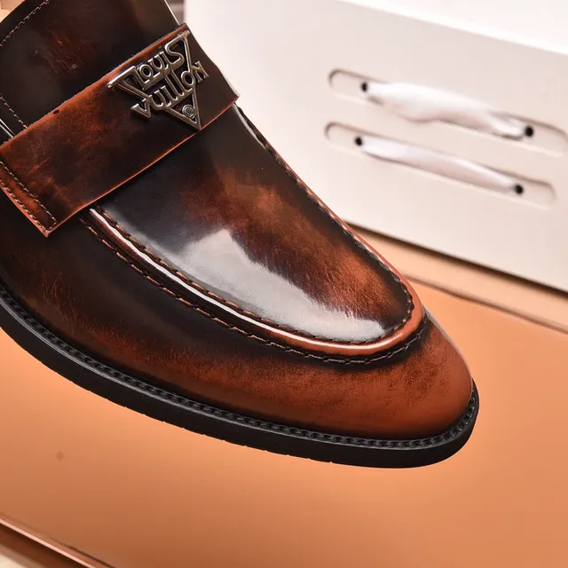 Louis Vuitton Two-Tone Patina Leather Loafers 2