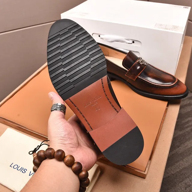 Louis Vuitton Two-Tone Patina Leather Loafers 3