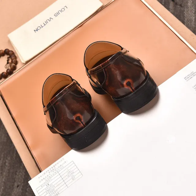 Louis Vuitton Two-Tone Patina Leather Loafers 4