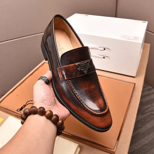 Louis Vuitton Two-Tone Patina Leather Loafers 6