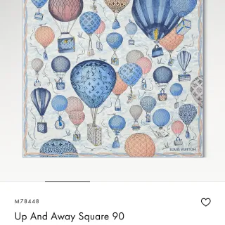 Louis Vuitton Up And Away Cuadrado 90 Azul Claro Bufanda de Seda