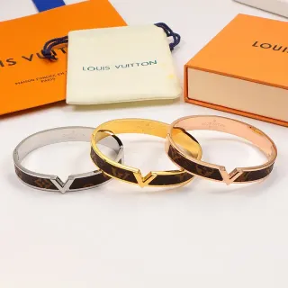 Louis Vuitton V Bangle Monogram Canvas Bracelet
