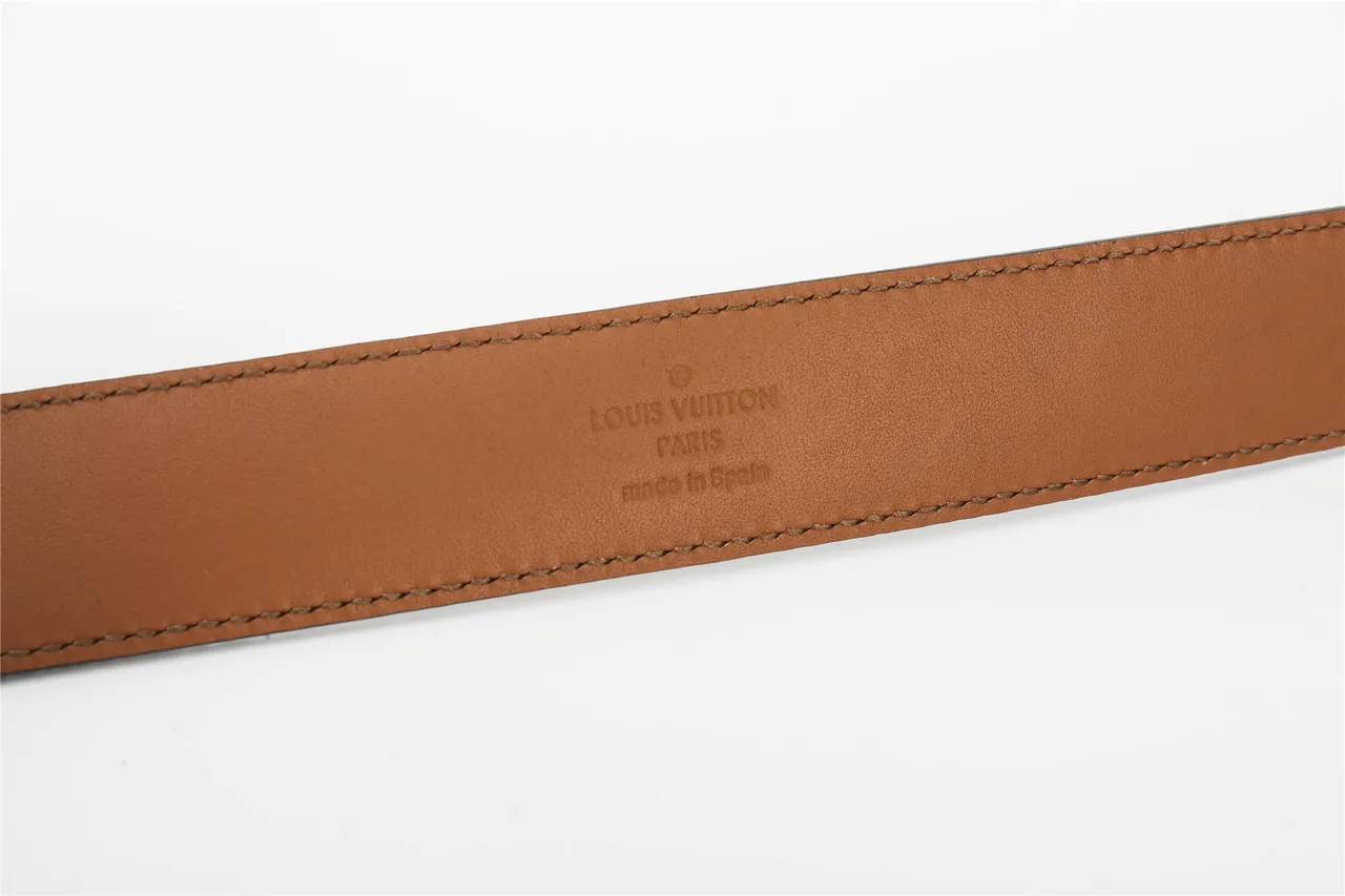 Louis Vuitton V Belt Marron Damier Check Ceinture en cuir 7