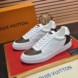 Louis Vuitton White and Brown Monogram Canvas Lifestyle Sneakers
