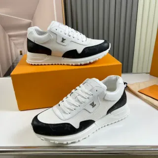 Louis Vuitton White Black Mesh And Monogram Leather Upper Chunky Rubber Sole Lifestyle Sneakers