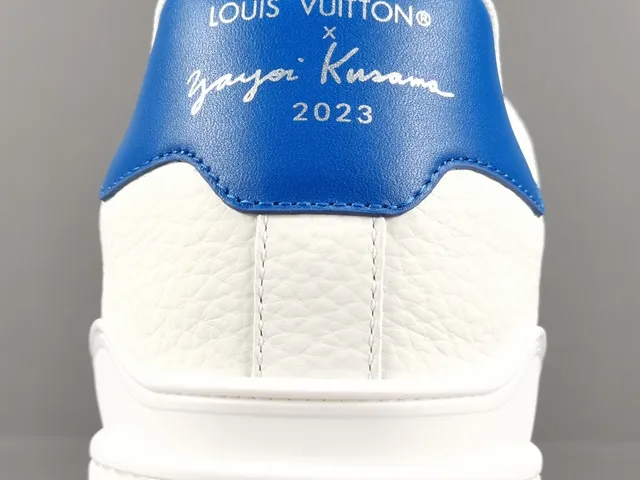 Louis Vuitton White Blue Leather Upper Polka-Dot Print Lifestyle Sneakers 6